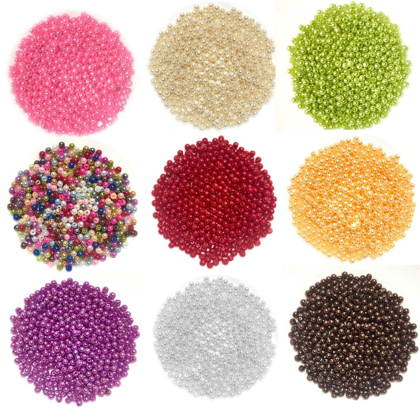 500x Acrylic 4mm Pearl Beads for Jewellery Making - Pick Your Colour