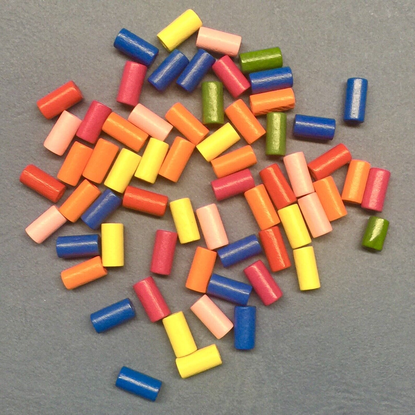 100x Wooden 12mmx5mm Tube Beads - Choose Your Colour
