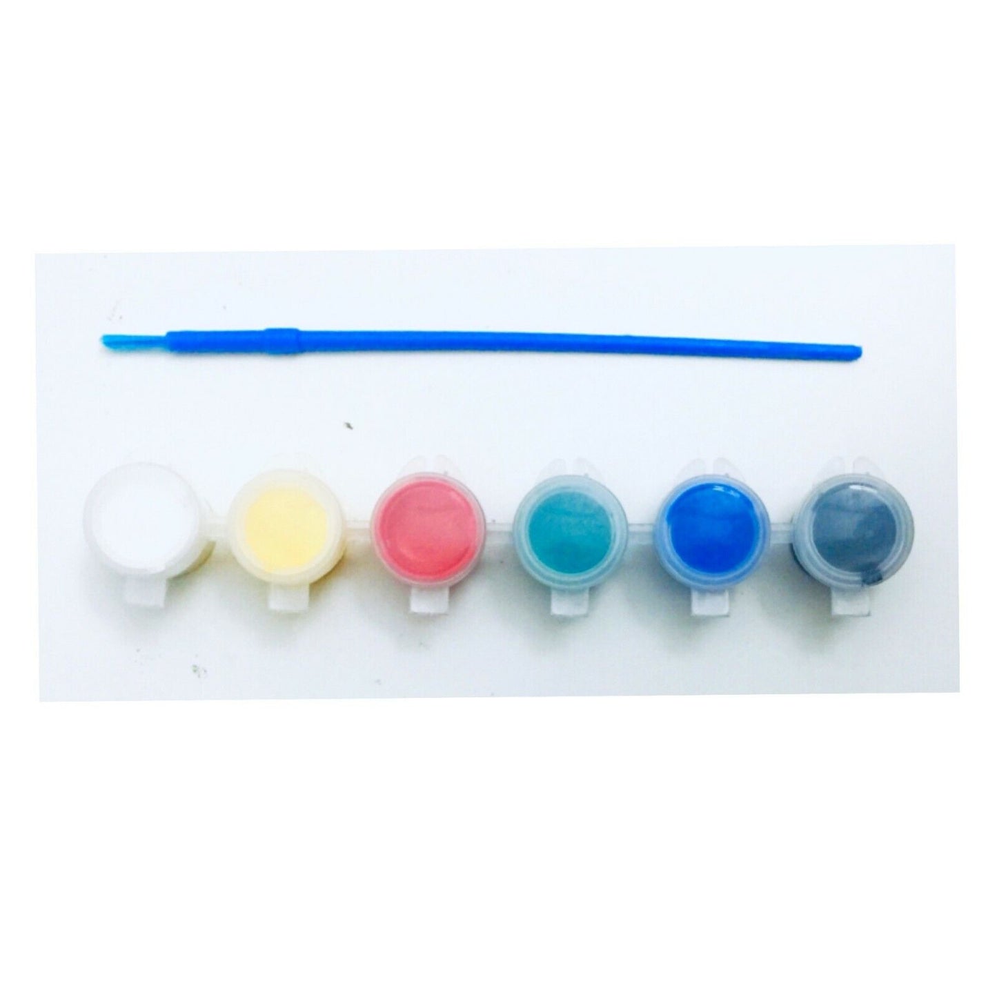 1x Set of 6 Mini Acrylic Paint Pots with Brush - 9 Colour Sets to Choose