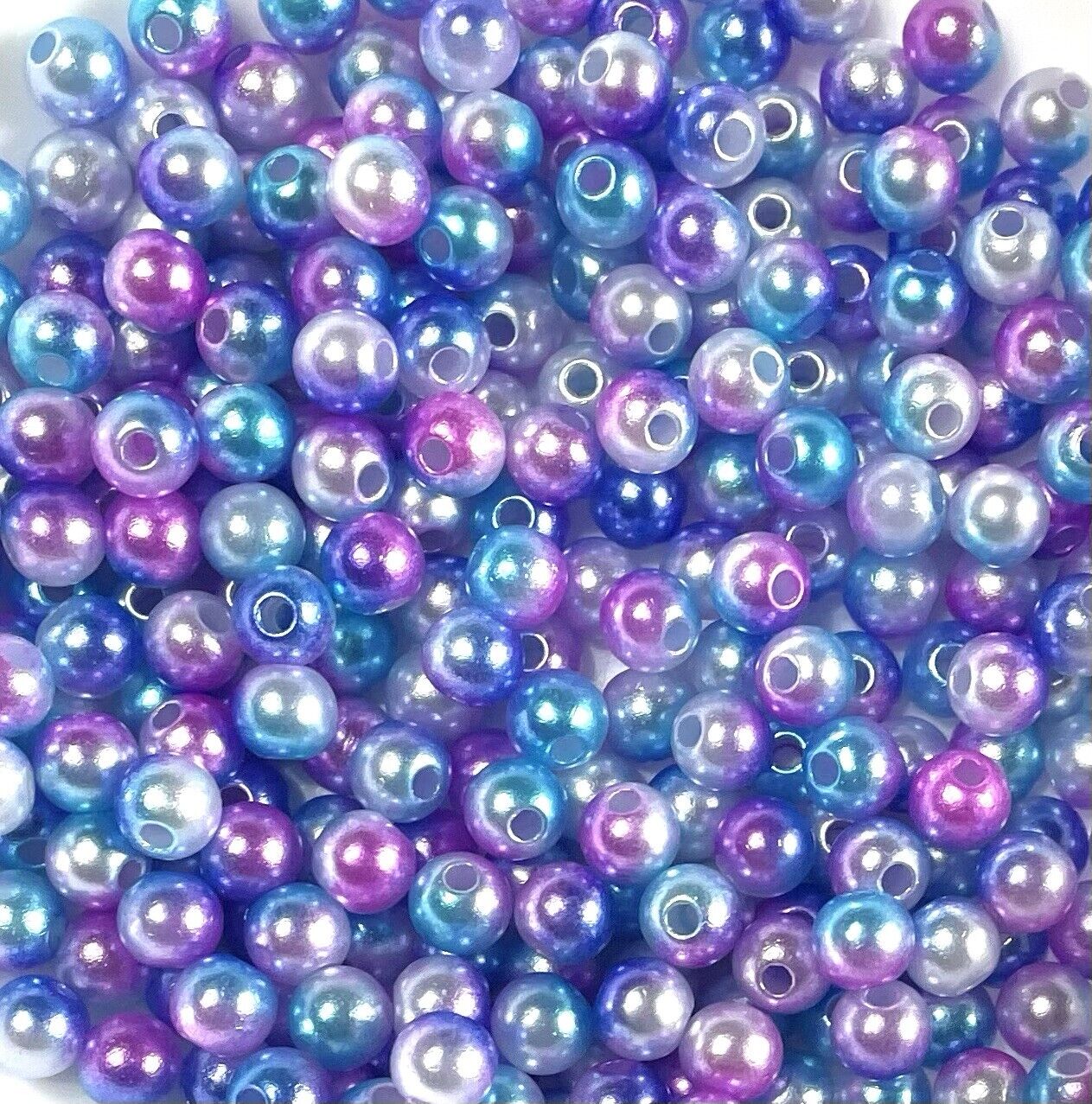 150x 6mm Rainbow Mermaid Faux Pearl Beads for Jewellery Craft Making