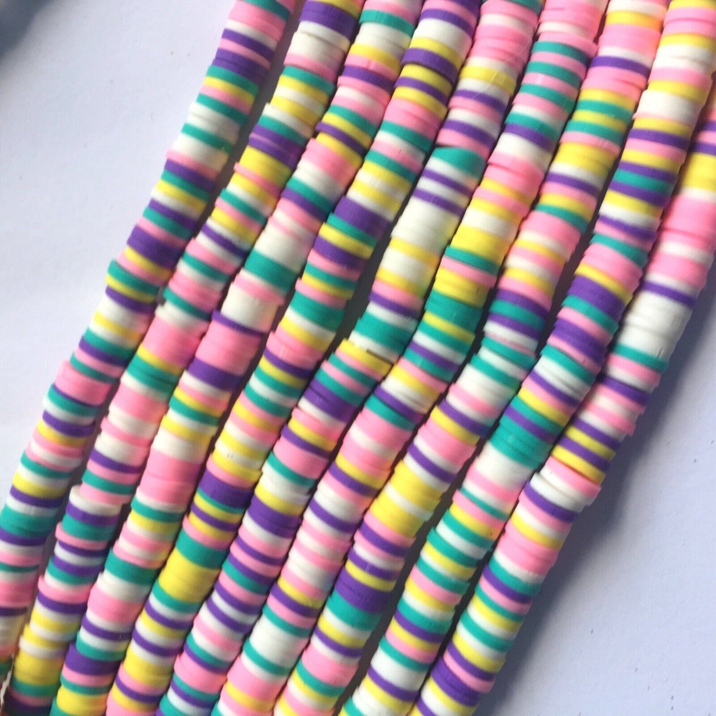 1x Strand Handmade Polymer Clay 6mm Flat Disc Beads (320-400pcs/strand)