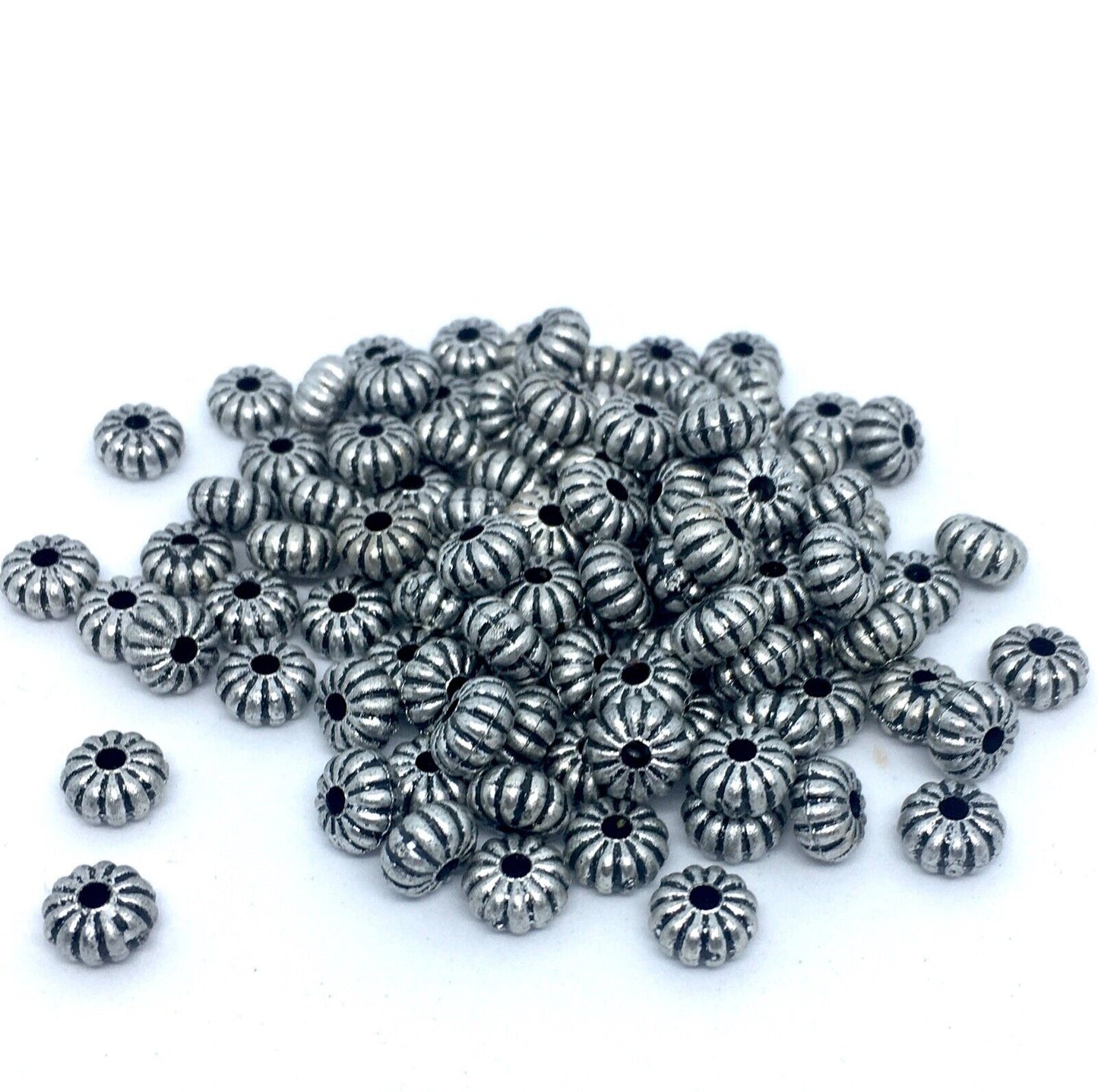 100x Antique Silver Gold Tibetan Style Acrylic Spacer Beads for Jewellery Making