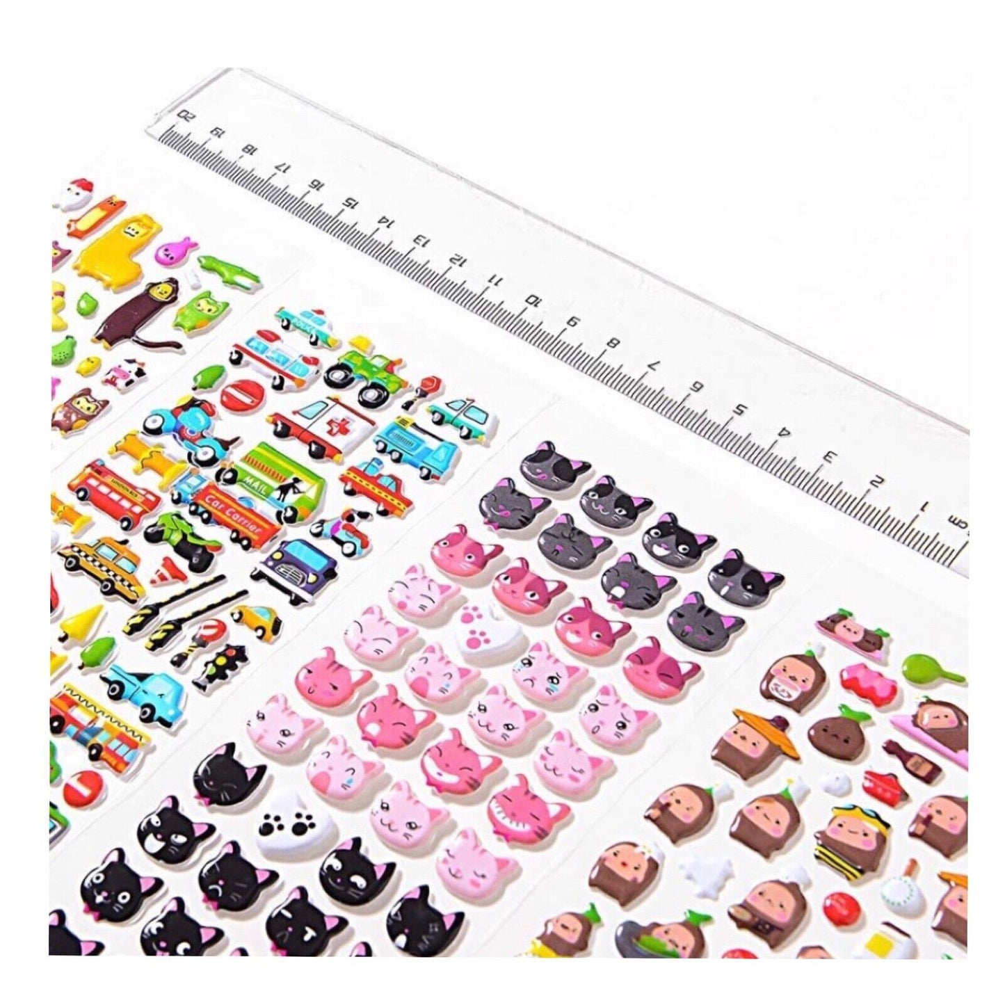 6x Sheet Multi Design 3D Puffy Sticker - Choose Between Boys or Girls Theme