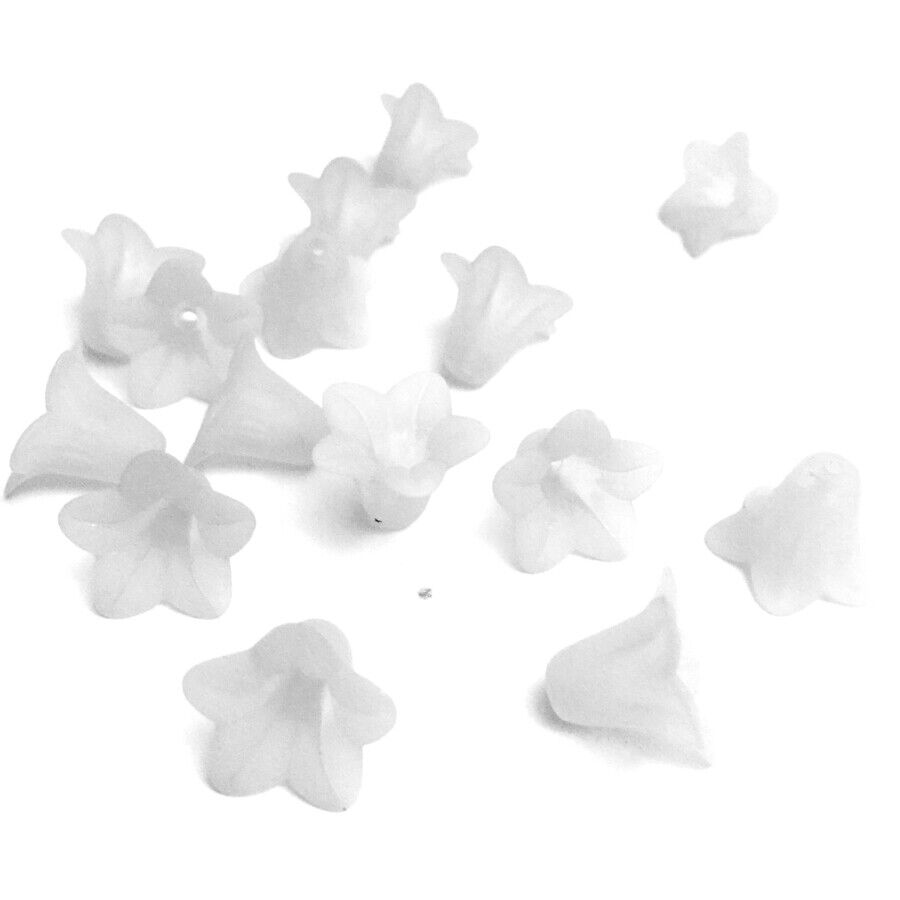 30x Large Frosted or Opaque Acrylic Flower Bead Caps 17x12mm - Pick Your Colour