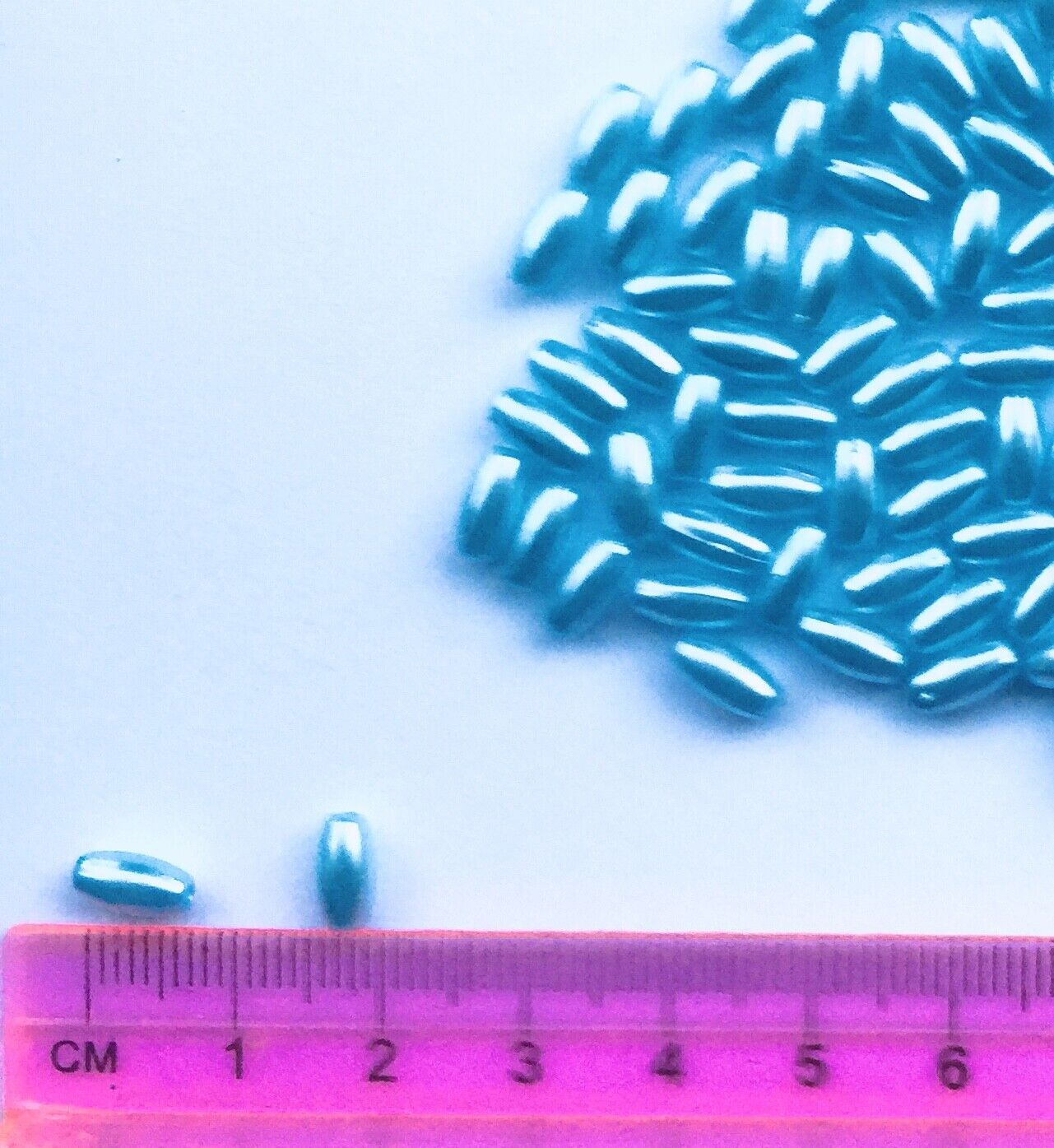 200pcs Rice Pearl 8mmx4mm Acrylic Beads for Jewellery and Sewing Craft