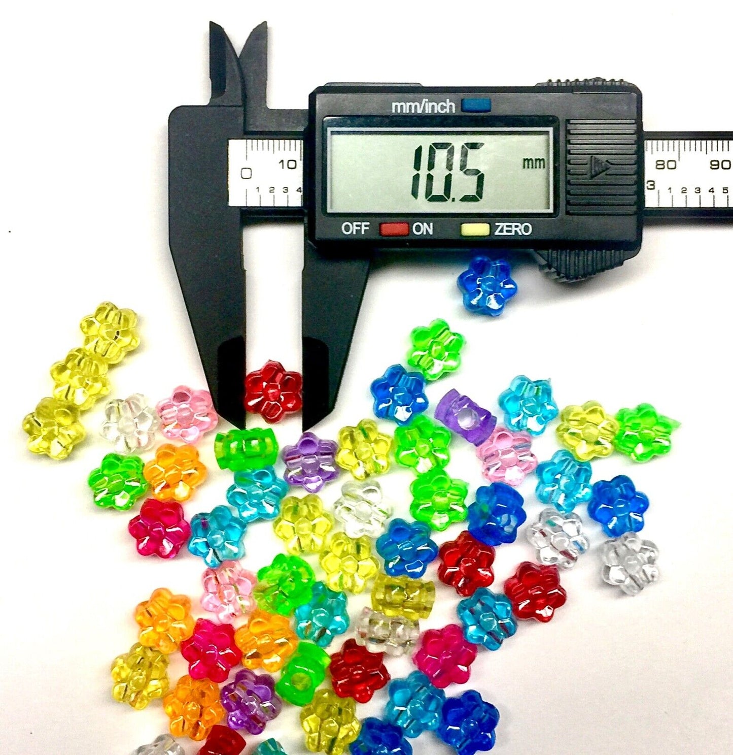 100x Large Hole Crystal Acrylic Multicolour Beads - Choose your Shape