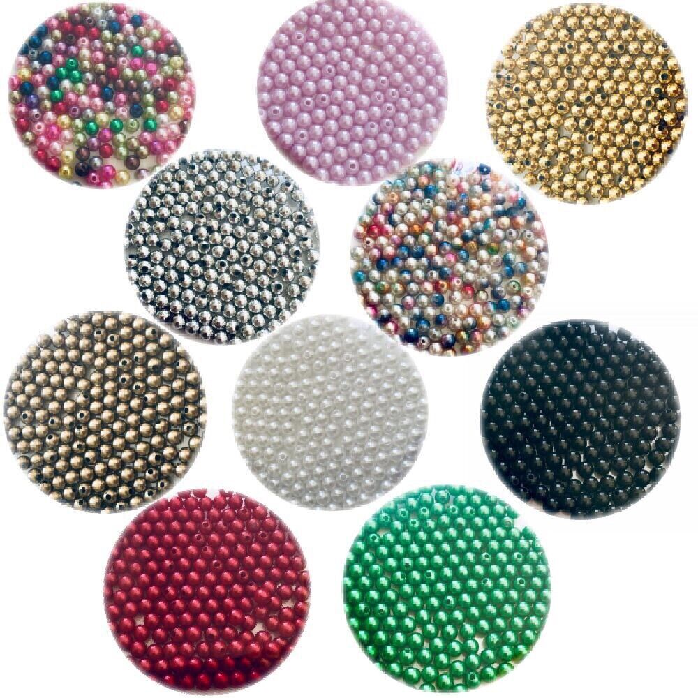 200x Acrylic 6mm Faux Pearl Beads - Choose Your Colour