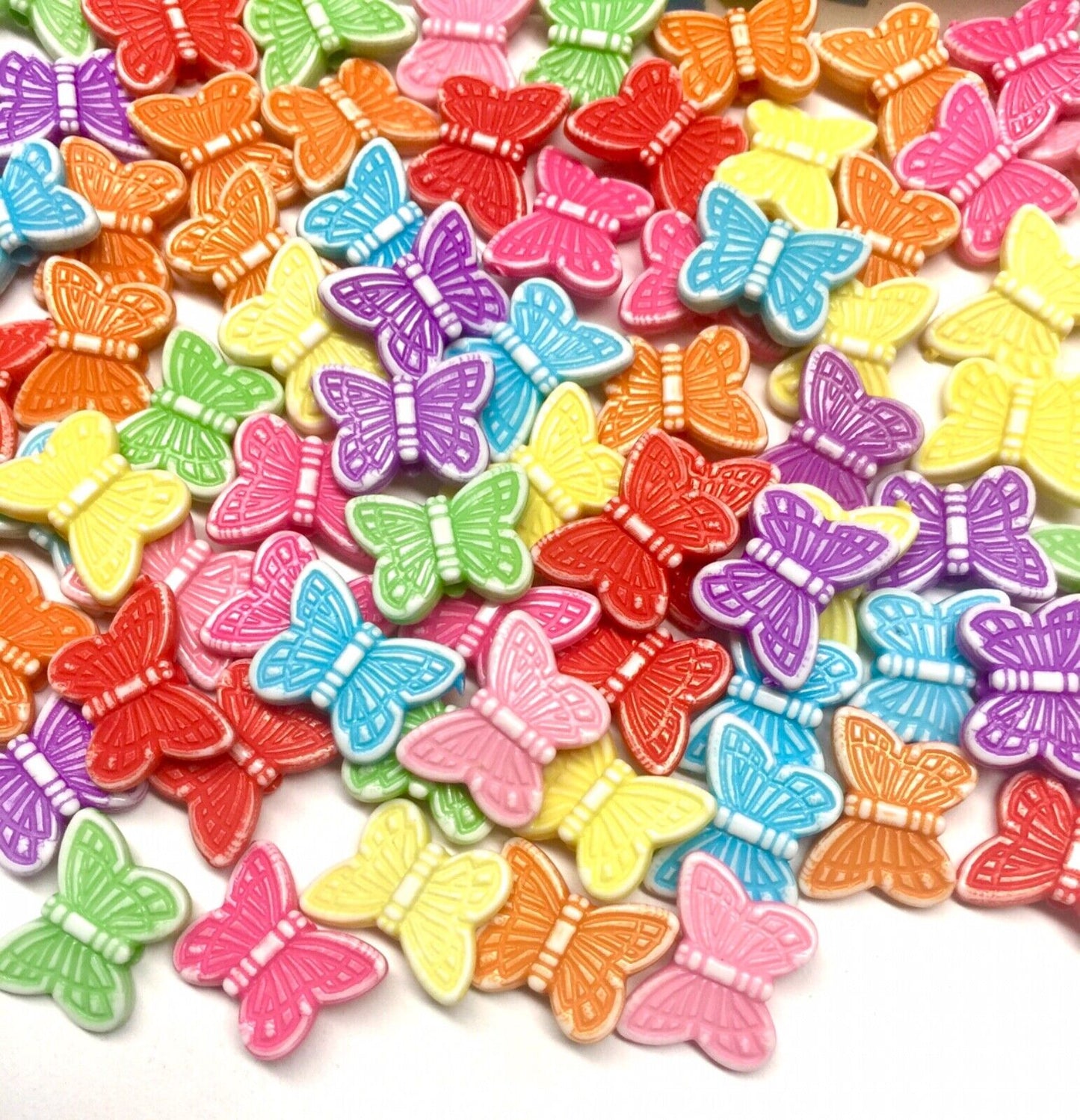 100 pcs Flowers and Butterfly Acrylic Charm and Beads - Pick Your Design