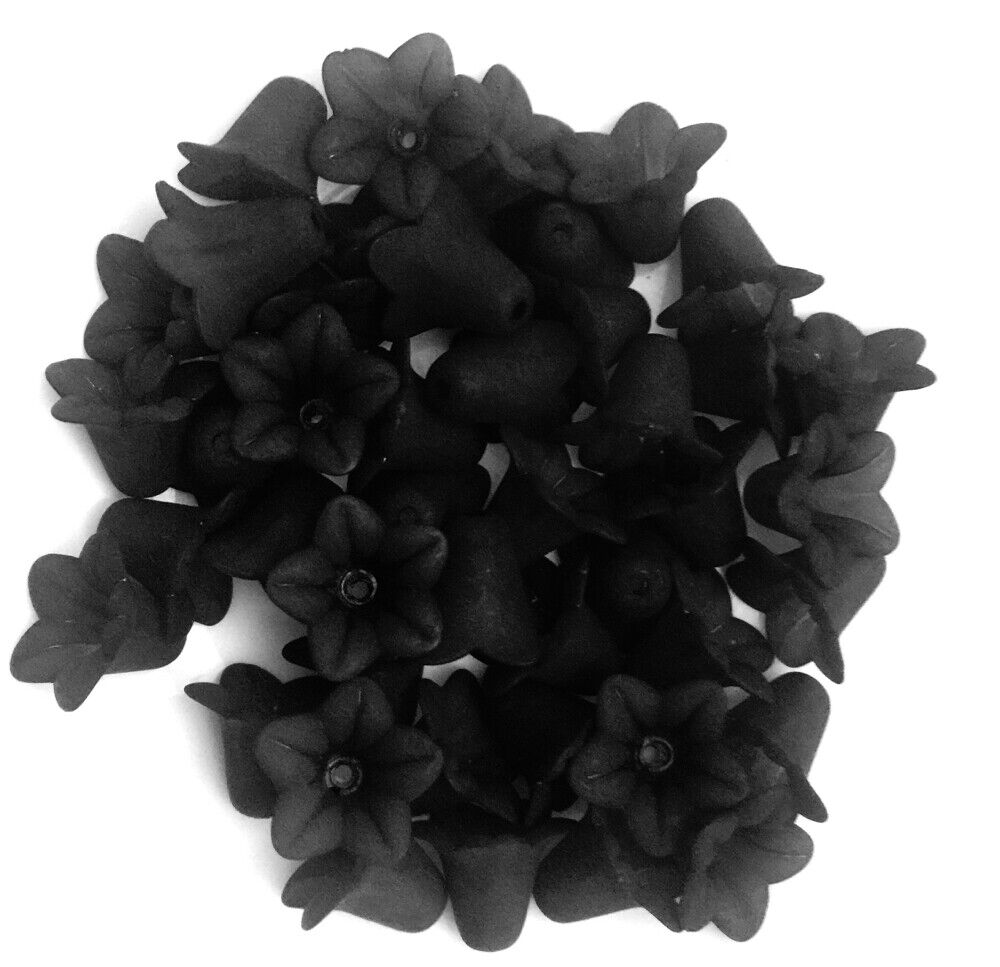 30x Large Frosted or Opaque Acrylic Flower Bead Caps 17x12mm - Pick Your Colour