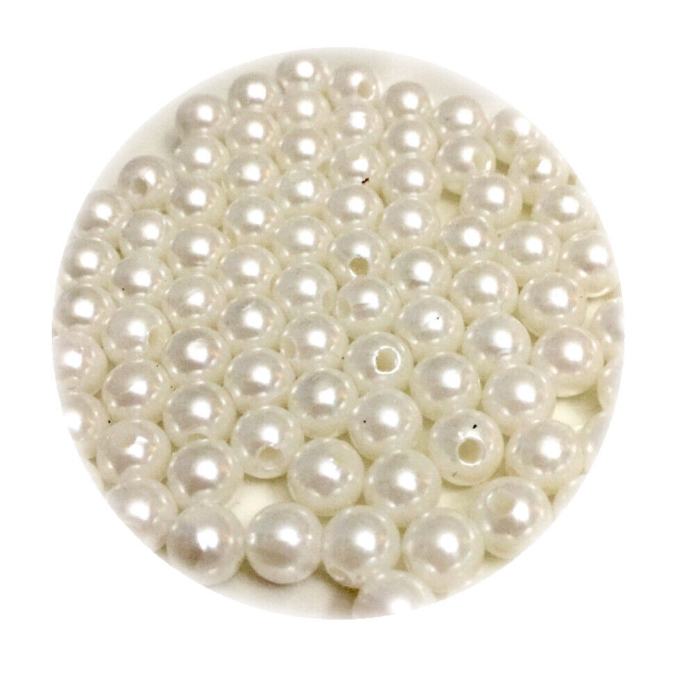 100x Acrylic 8mm Faux Pearl Beads - Choose Your Colour