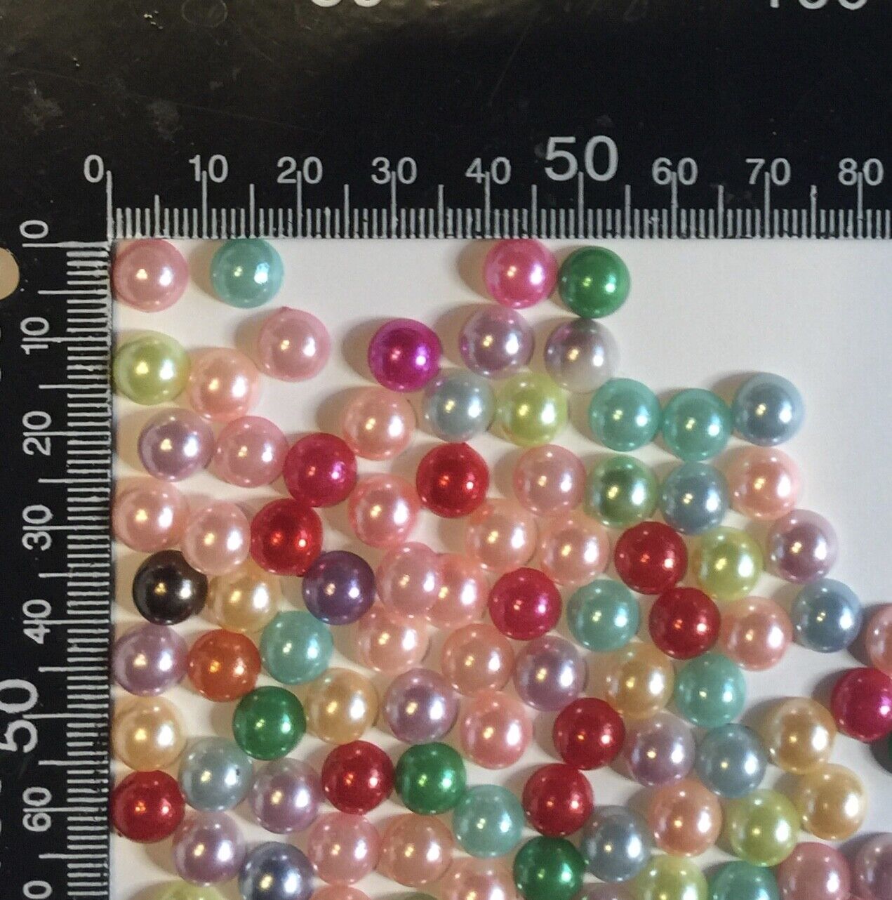 200x Half Pearl 8mm Flat-back Resin Beads - Choose Your Colour
