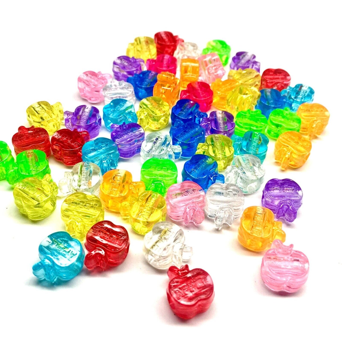100x Large Hole Crystal Acrylic Multicolour Beads - Choose your Shape