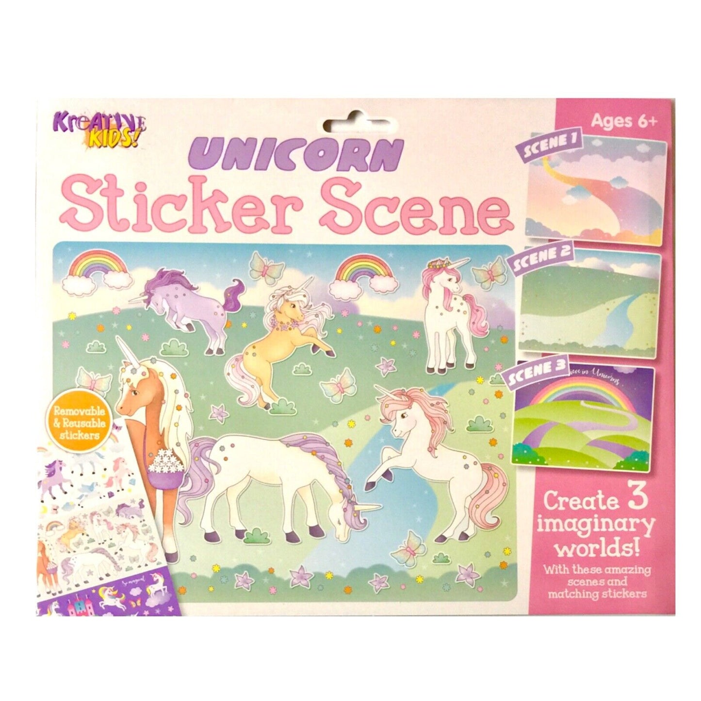 Create Your Own Sticker Scene (3x Scene per Pack) -Pick Between Unicorn, Mermaid