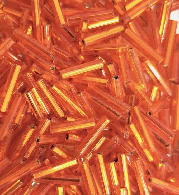 1100+ Bugle Glass 6.5-7.5mm Tube Seed Beads - Choose Your Colour