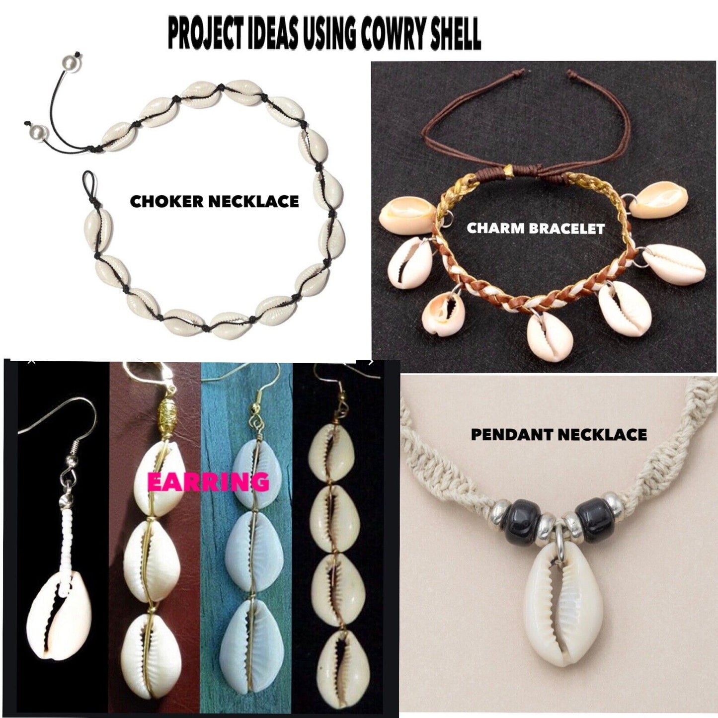 50x/100x Acrylic Cowry Shell Charm Beads
