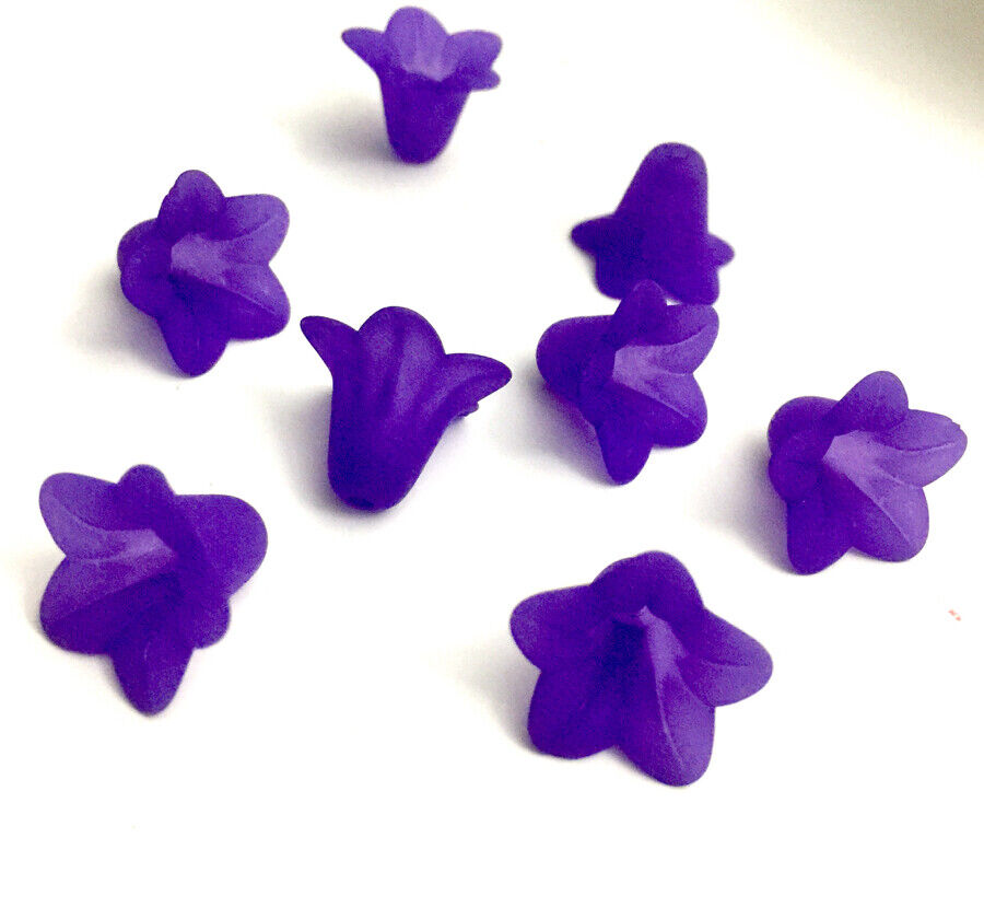 30x Large Frosted or Opaque Acrylic Flower Bead Caps 17x12mm - Pick Your Colour