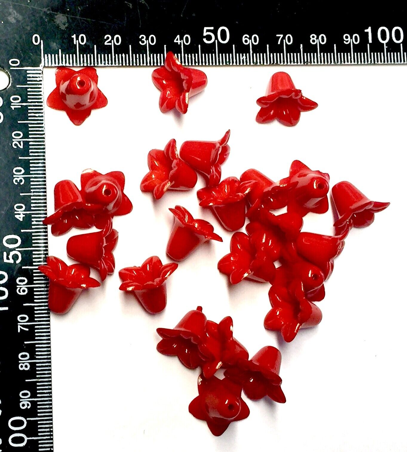 30x Large Frosted or Opaque Acrylic Flower Bead Caps 17x12mm - Pick Your Colour