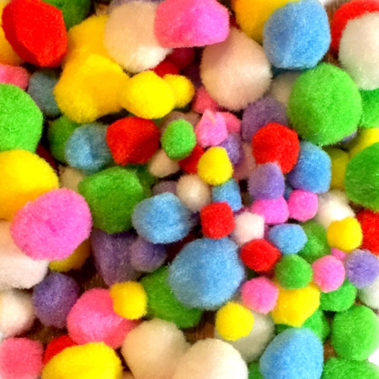 150x Mix Coloured Mix Sizes Pom-poms for Crafting