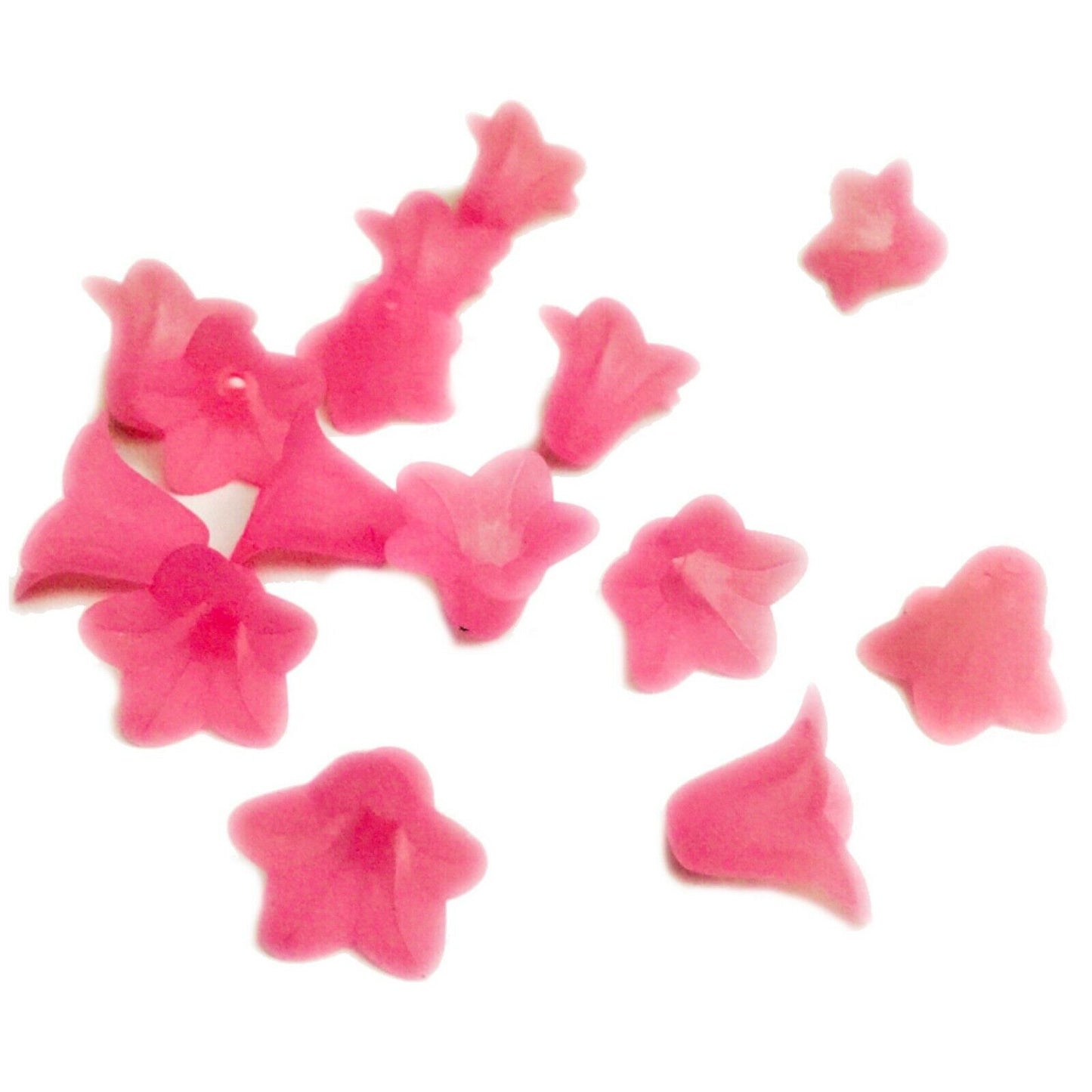30x Large Frosted or Opaque Acrylic Flower Bead Caps 17x12mm - Pick Your Colour