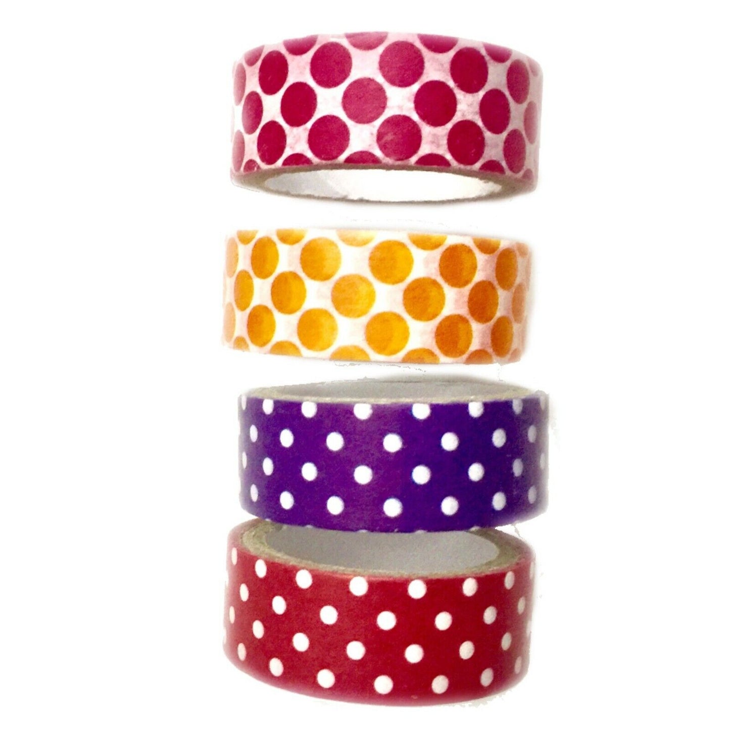 4x Roll Multi Colour 3mx4 15mm Patterned Washi Tape