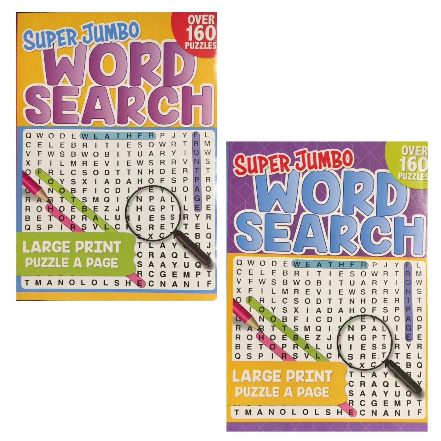 1x Super Jumbo Large Print 192 Puzzle pages Word Search