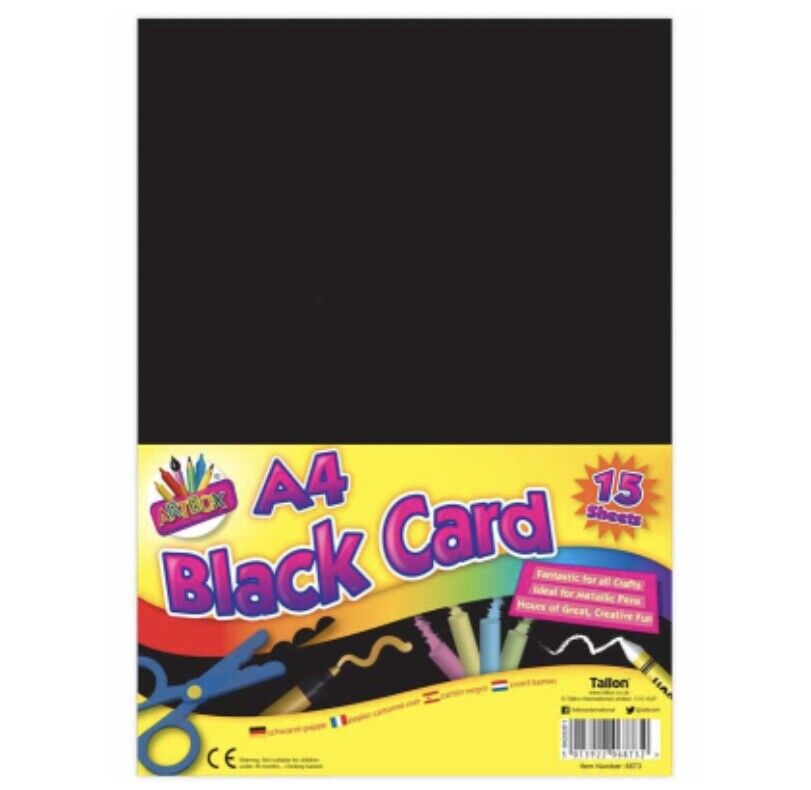 15x Sheets of A4 Coloured Activity Card Craft - Bright, Neon, Pastel, Black etc.