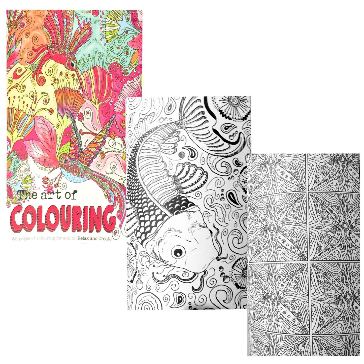 The Art of Colouring Relax & Create by Jo Joof -32 pages of Colouring for Adults