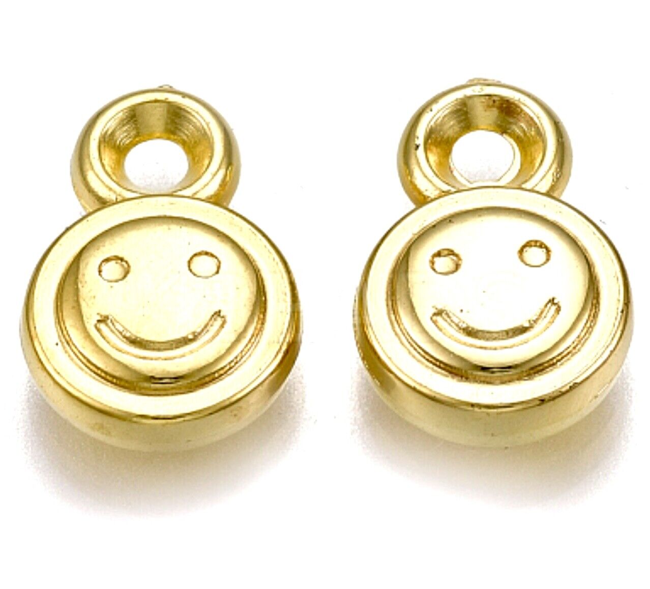 100x Smiling Beads Flat Round Disc 10mmx5mm for Jewellery Making -Pick Your Colour