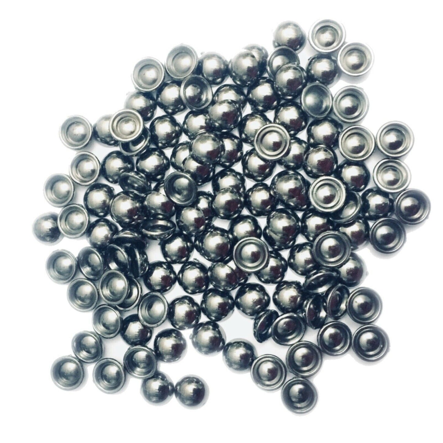 100x Half Pearl 10mm Metallic Flatback Resin Beads - Choose Your Colour