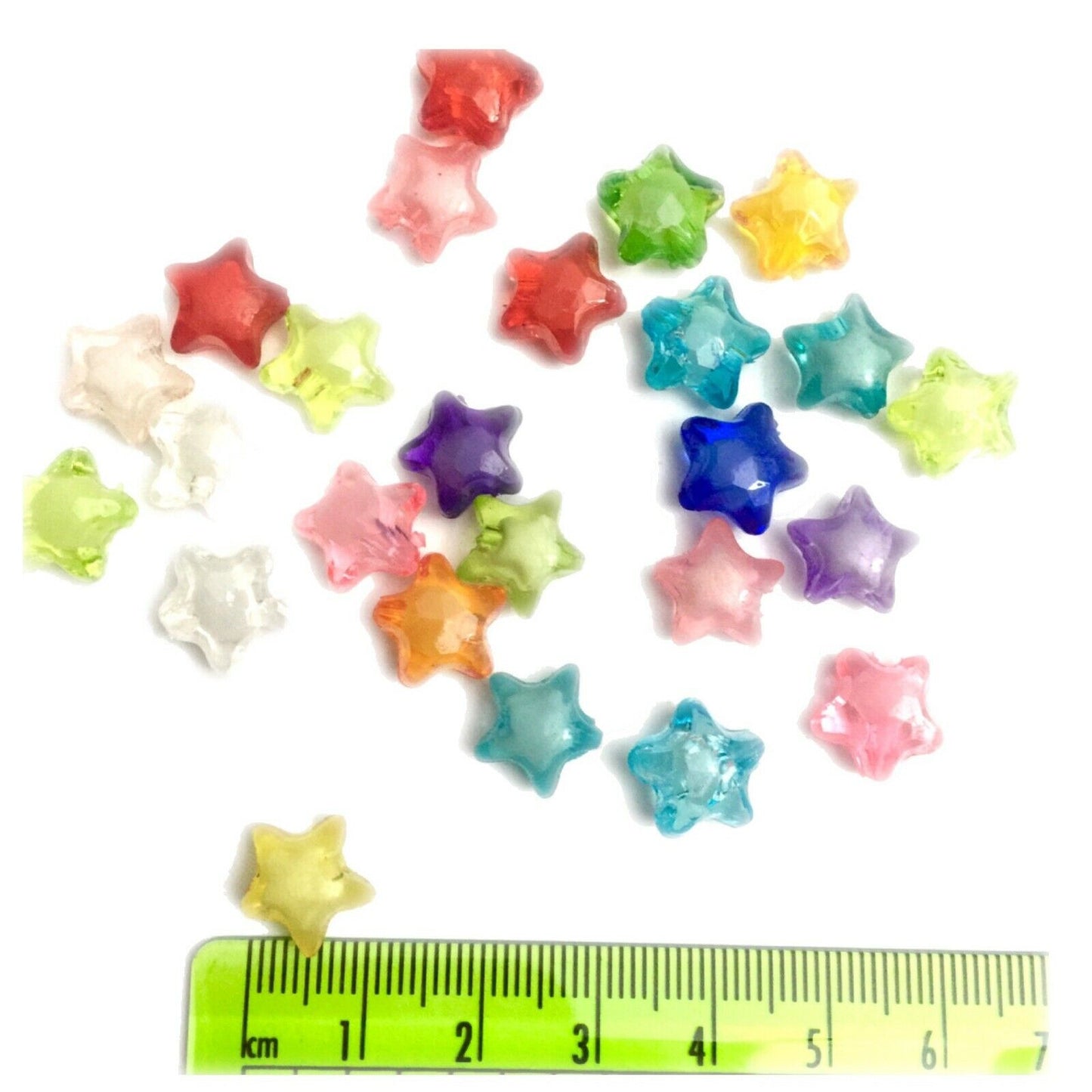 100x Mix Coloured Star Shaped Beads - Pick Your Style