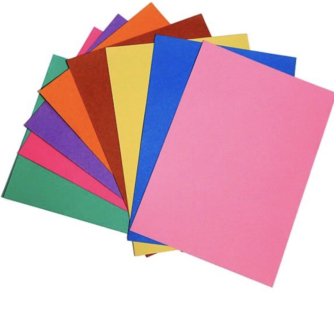 40x Sheets of A4 Coloured Activity 80gsm Paper Craft - Bright, Neon or Pastel