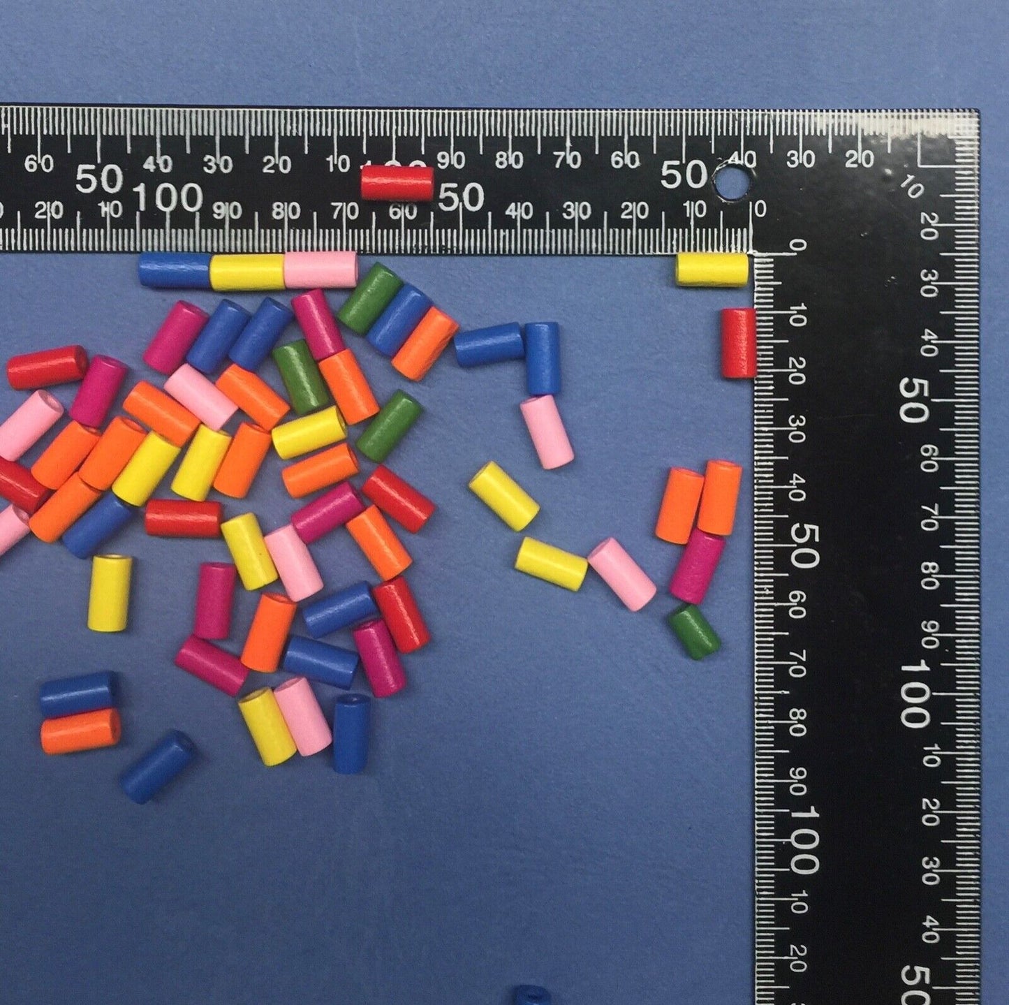 100x Wooden 12mmx5mm Tube Beads - Choose Your Colour