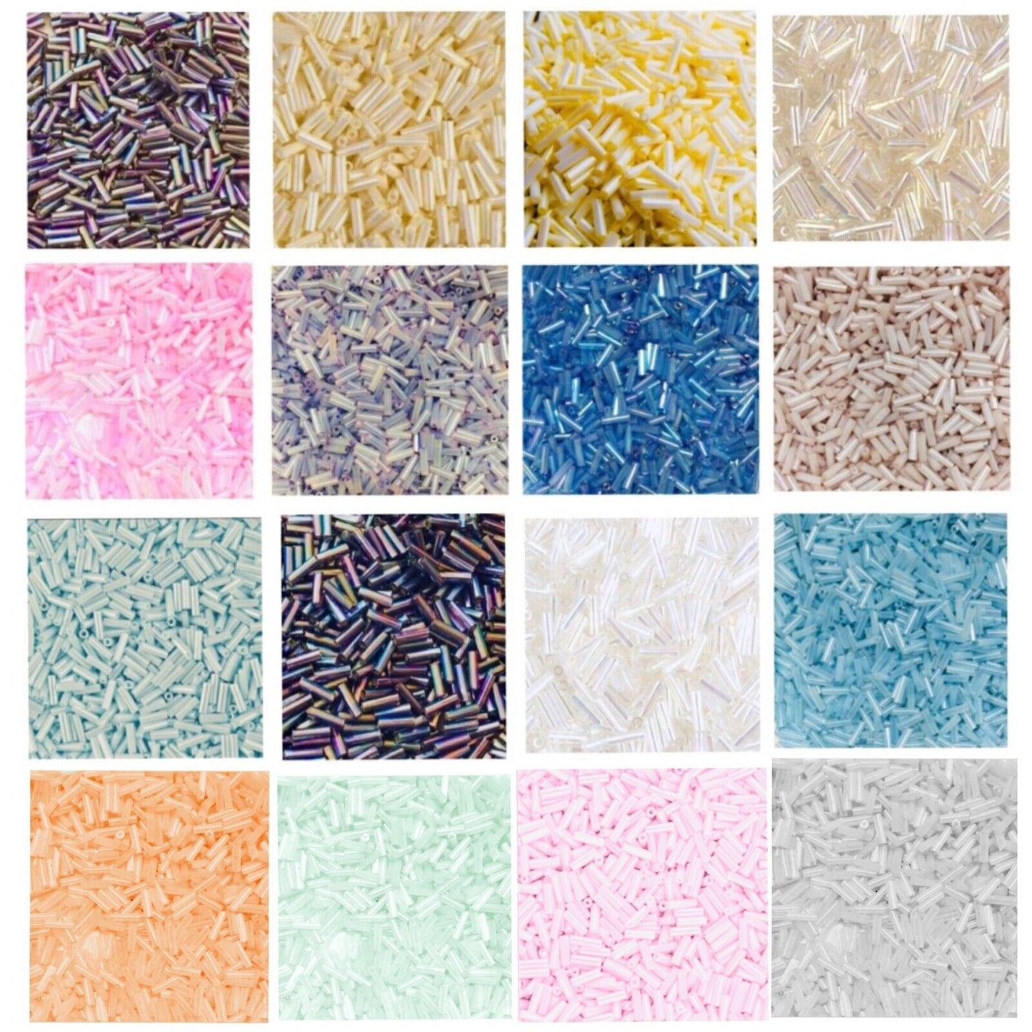 1400+ Bugle Glass Tube 6.5-7.5mm Seed Beads - Choose Your Colour