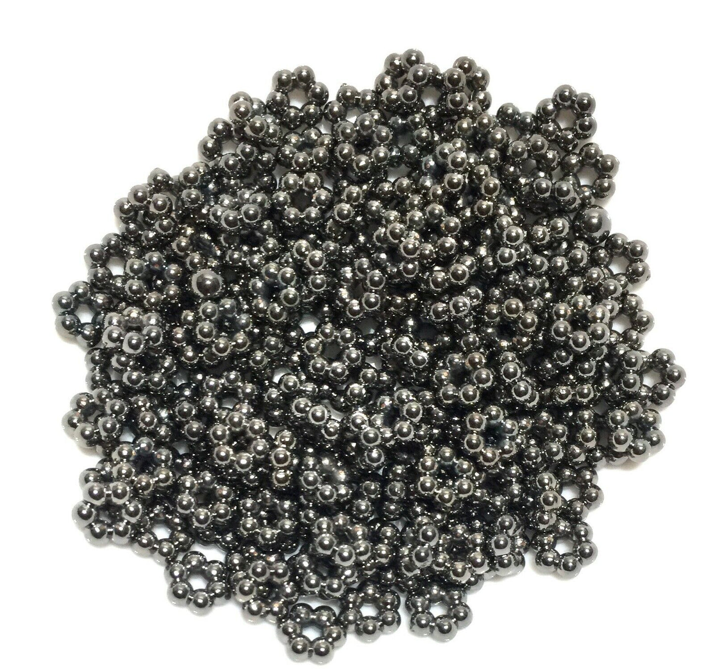 200x Silver or Gunmetal 9mm Acrylic Spacer Beads