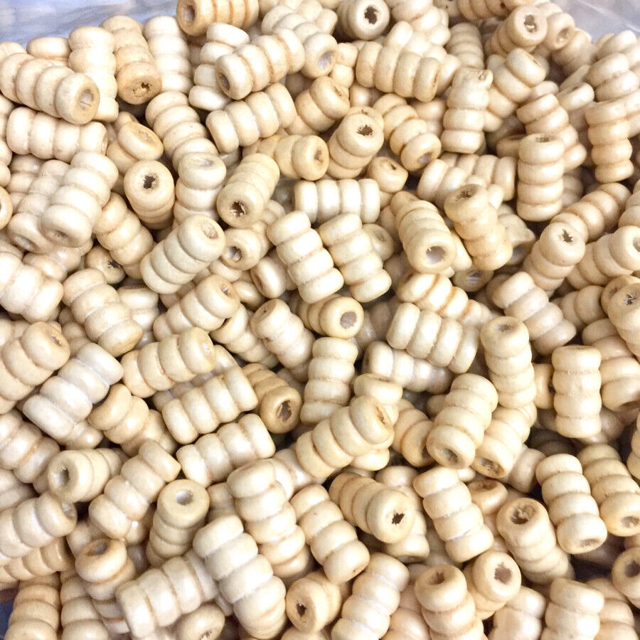 100x Curvy Spiralled Wooden Tube Beads 12x7mm