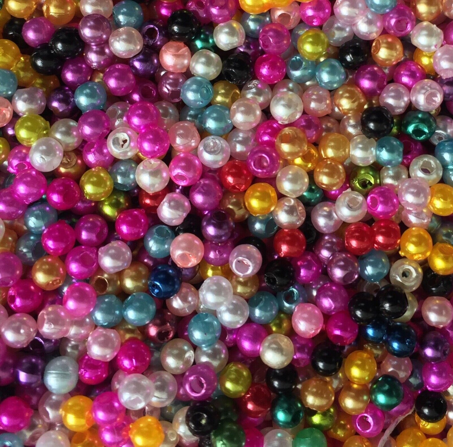 1000x Tiny 3mm Acrylic Faux Pearl Beads for Jewellery Making - Pick Your Colour