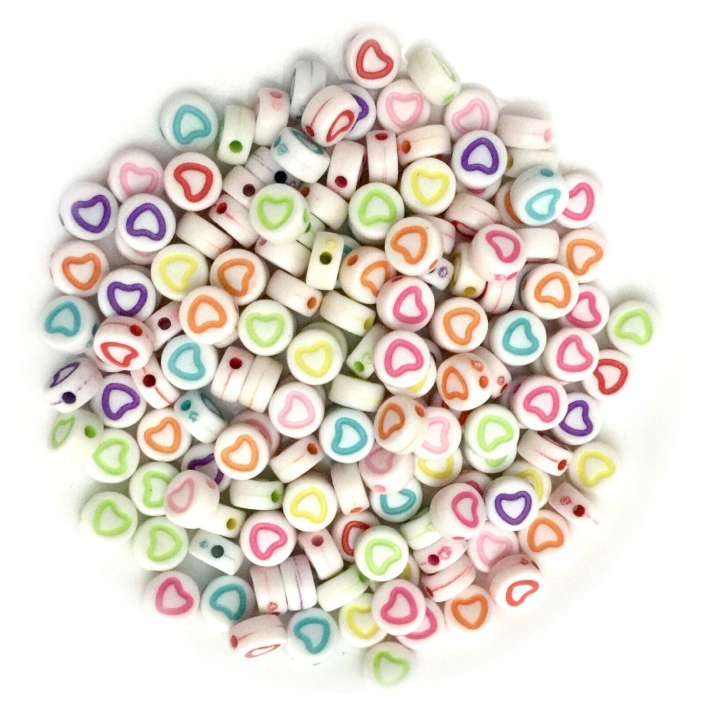 200x English Letter 6mm-7mm Flat Round Beads for Jewellery Making
