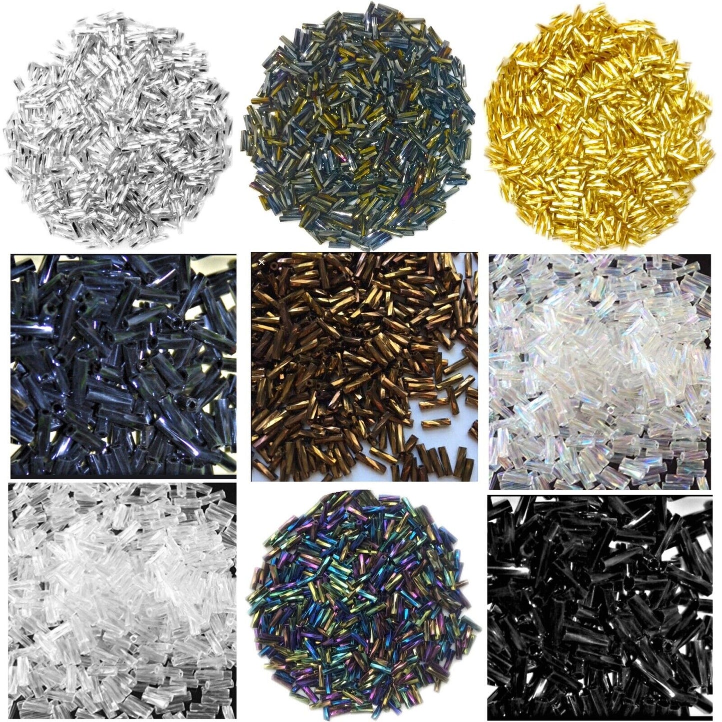 650+ Twisted Spiral 6mm Bugle Tube Glass Seed Beads - Pick Your Colour