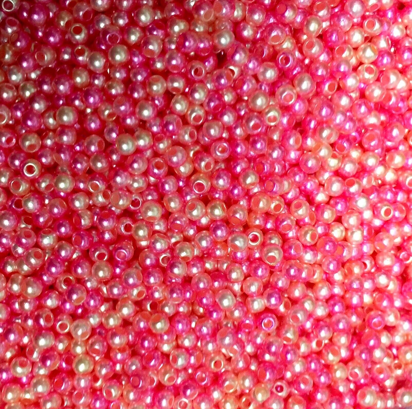 1000x Tiny 3mm Rainbow Mermaid Faux Pearl Beads for Jewellery Craft Making