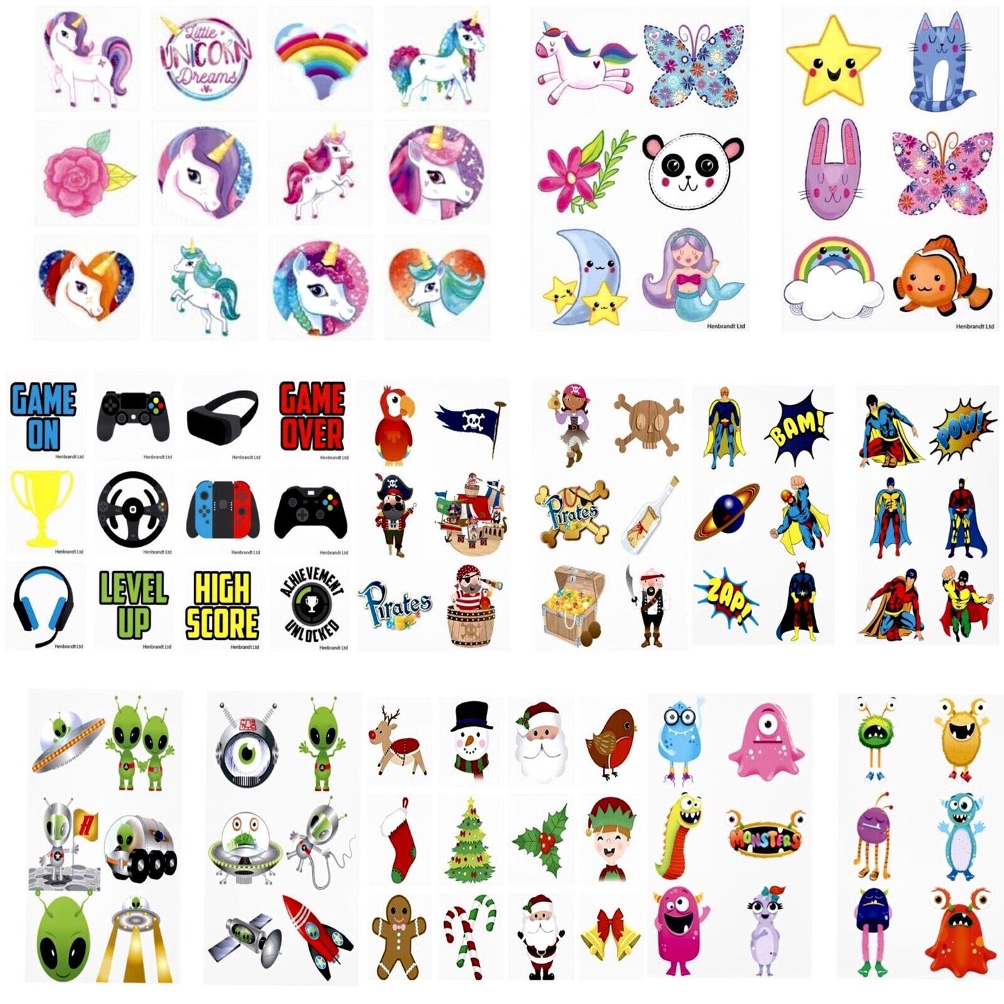 36x Temporary Tattoos Party Favours Stocking Fillers