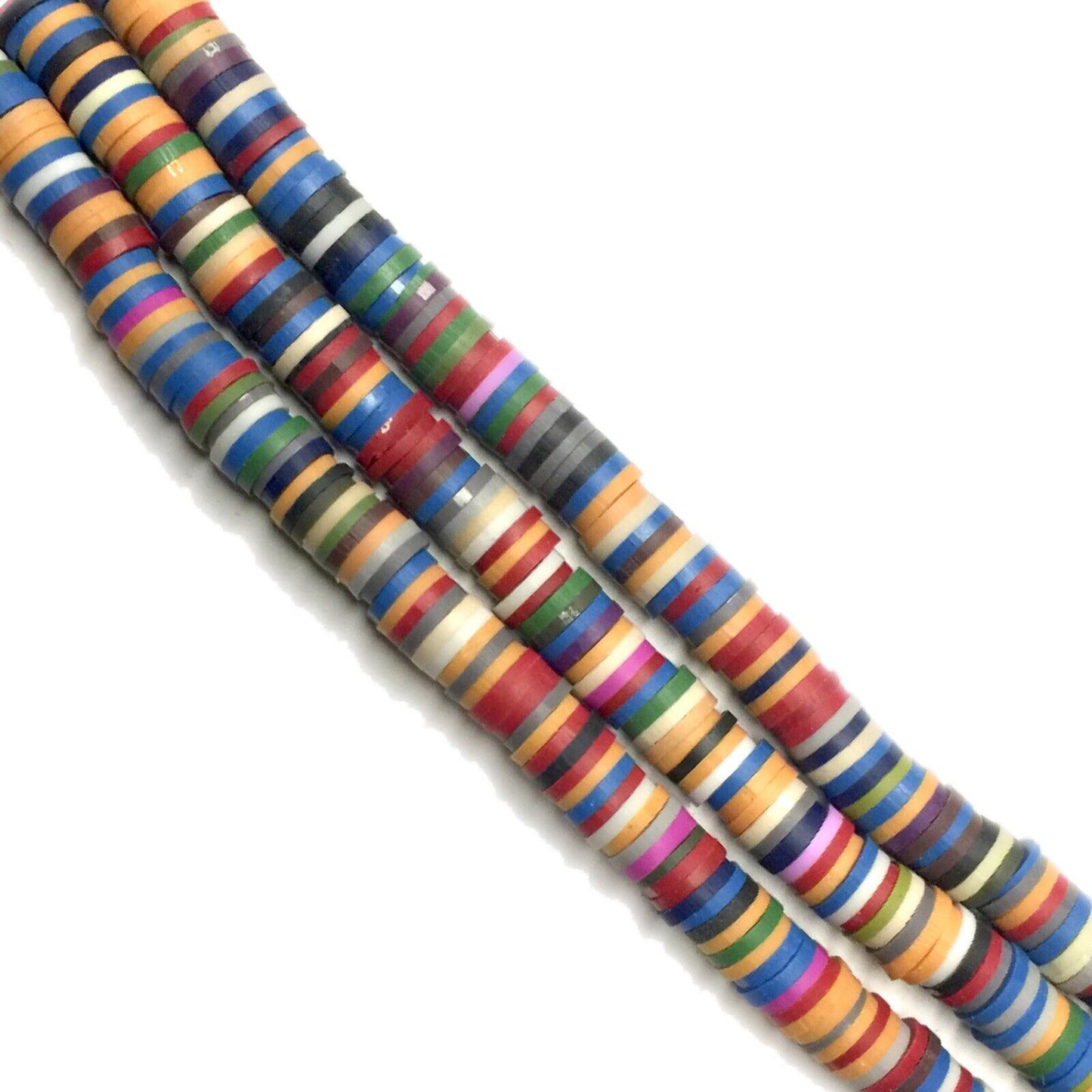 1x Strand Handmade Polymer Clay 6mm Flat Disc Beads (320-400pcs/strand)