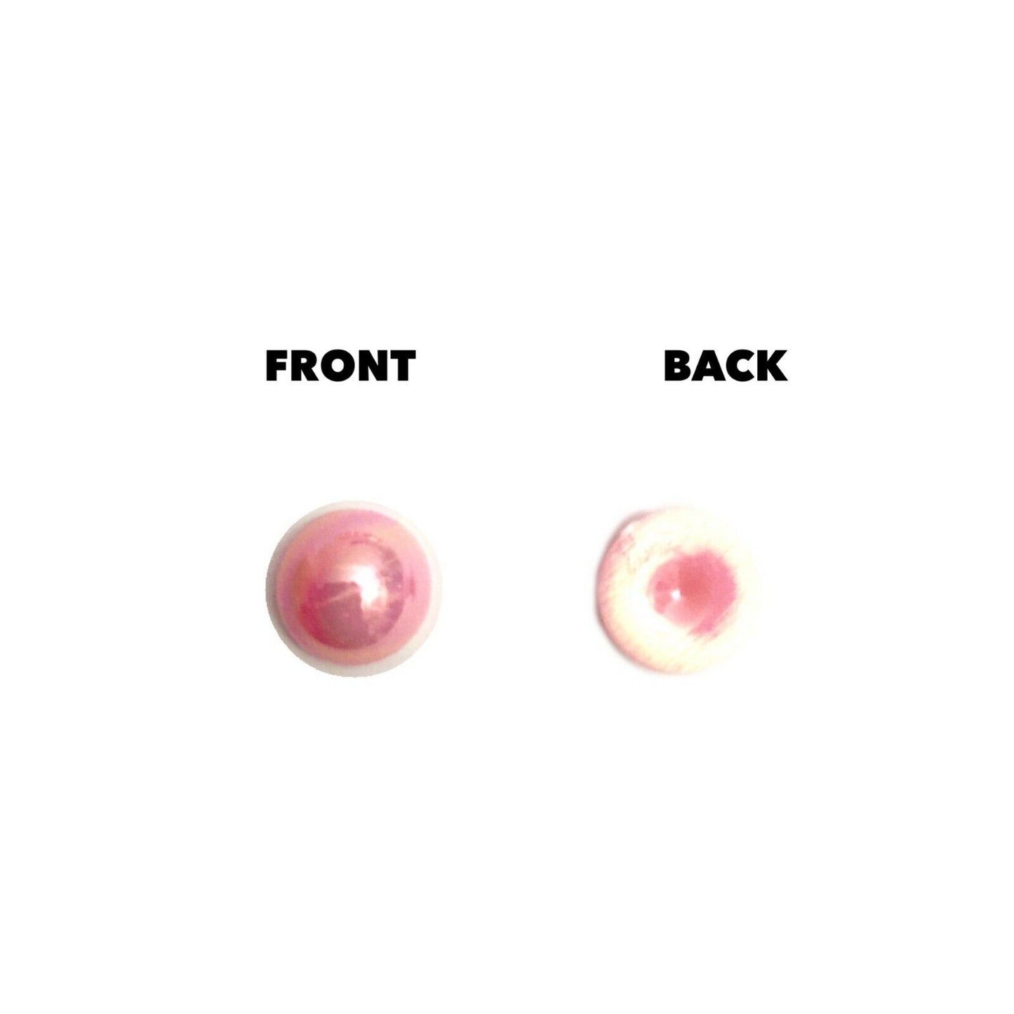 100x Half Pearl 10mm Flat-back Resin Beads - Choose Your Colour