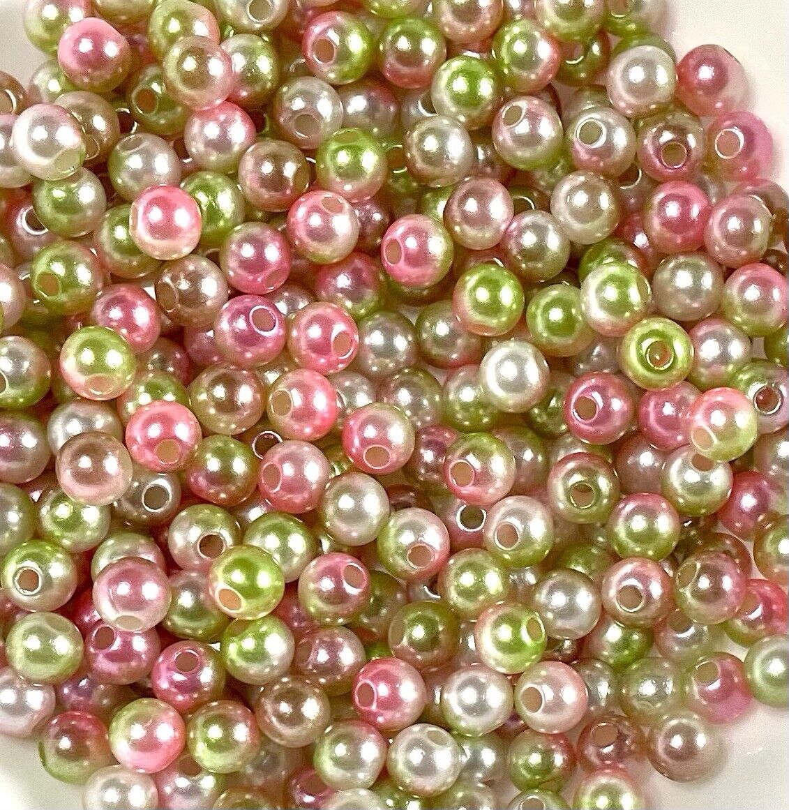 150x 6mm Rainbow Mermaid Faux Pearl Beads for Jewellery Craft Making