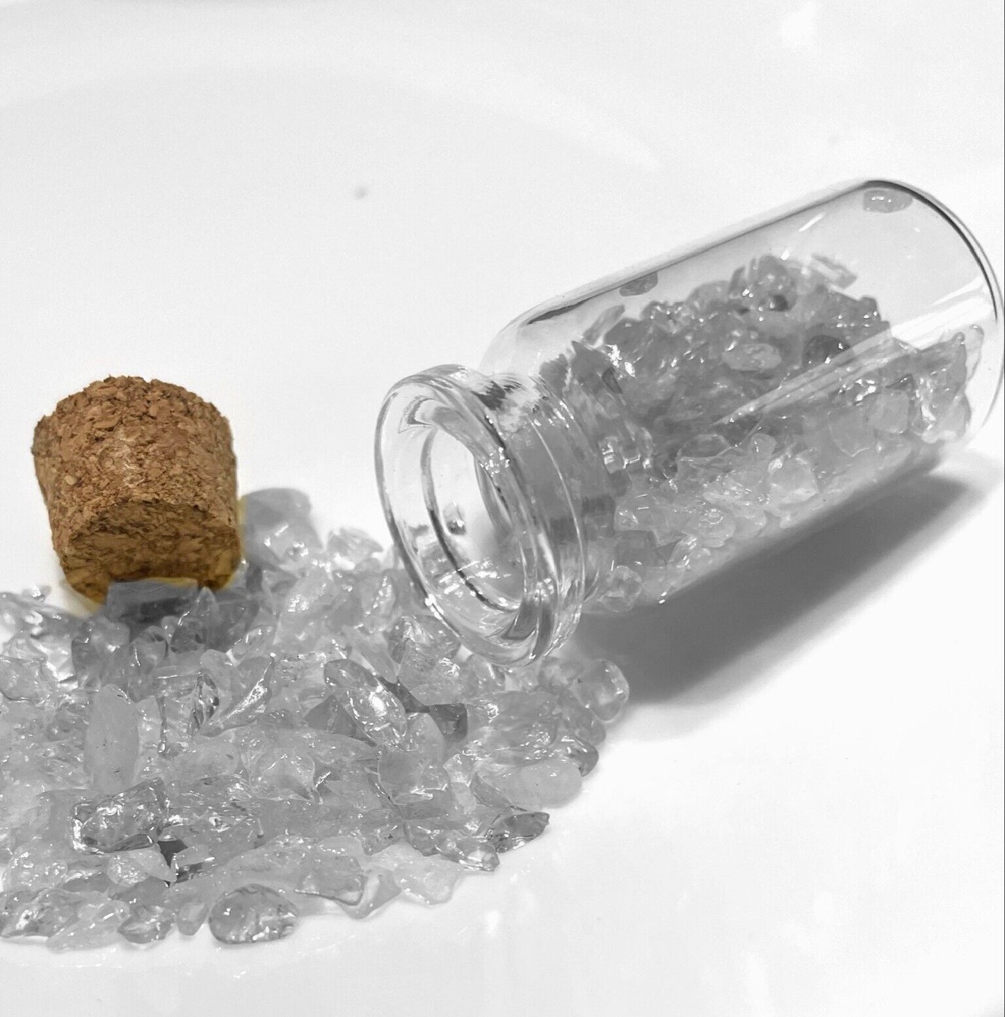 1x Wishing Bottle with Natural Stone Gemstone Chakra Crystal Chips Nuggets