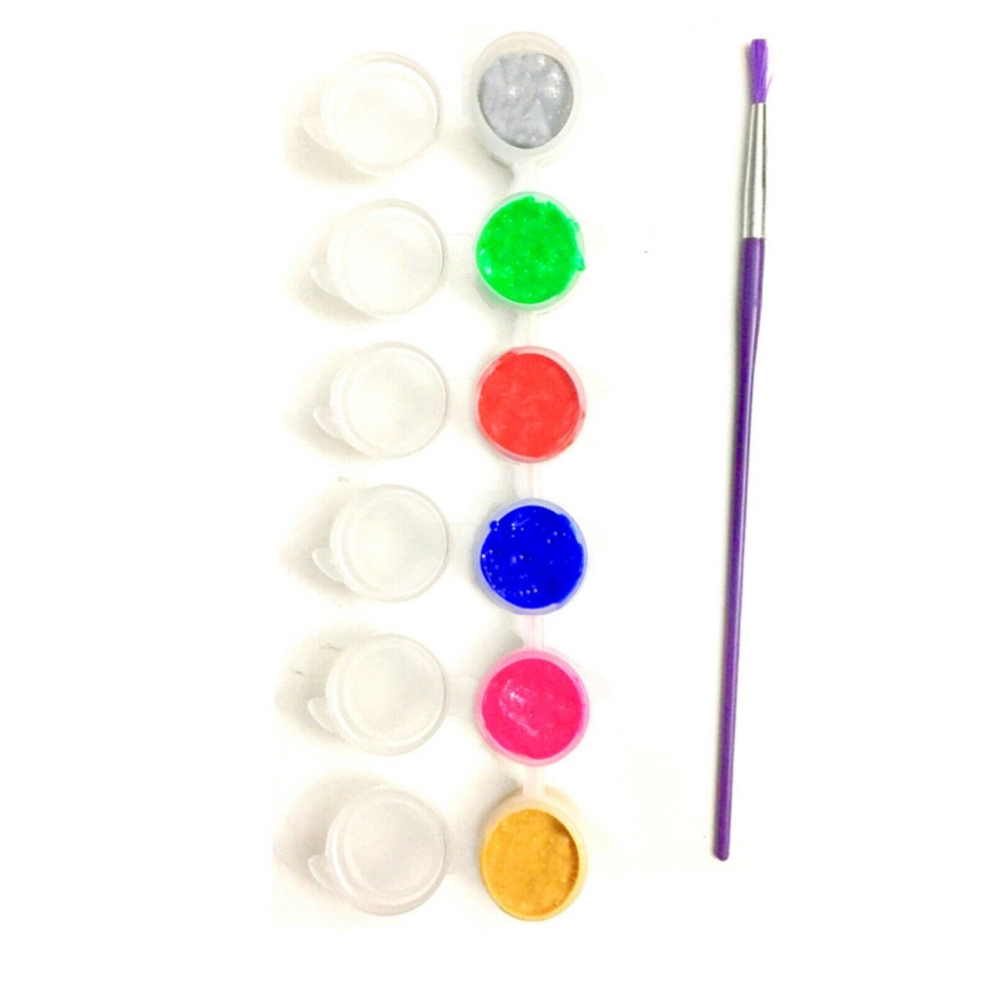 1x Set of 6 Mini Ready Mix Paint Pots w/ Brush - Pick you Colour Theme