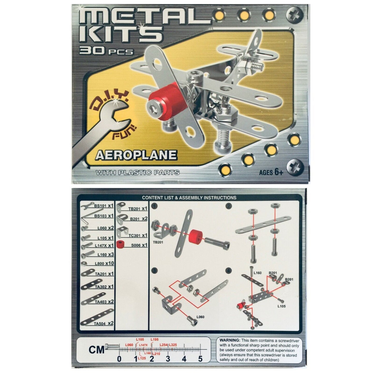 Construct Your Own Vehicle Metal DIY Kit - Choose Aeroplane, Copter or Tractor