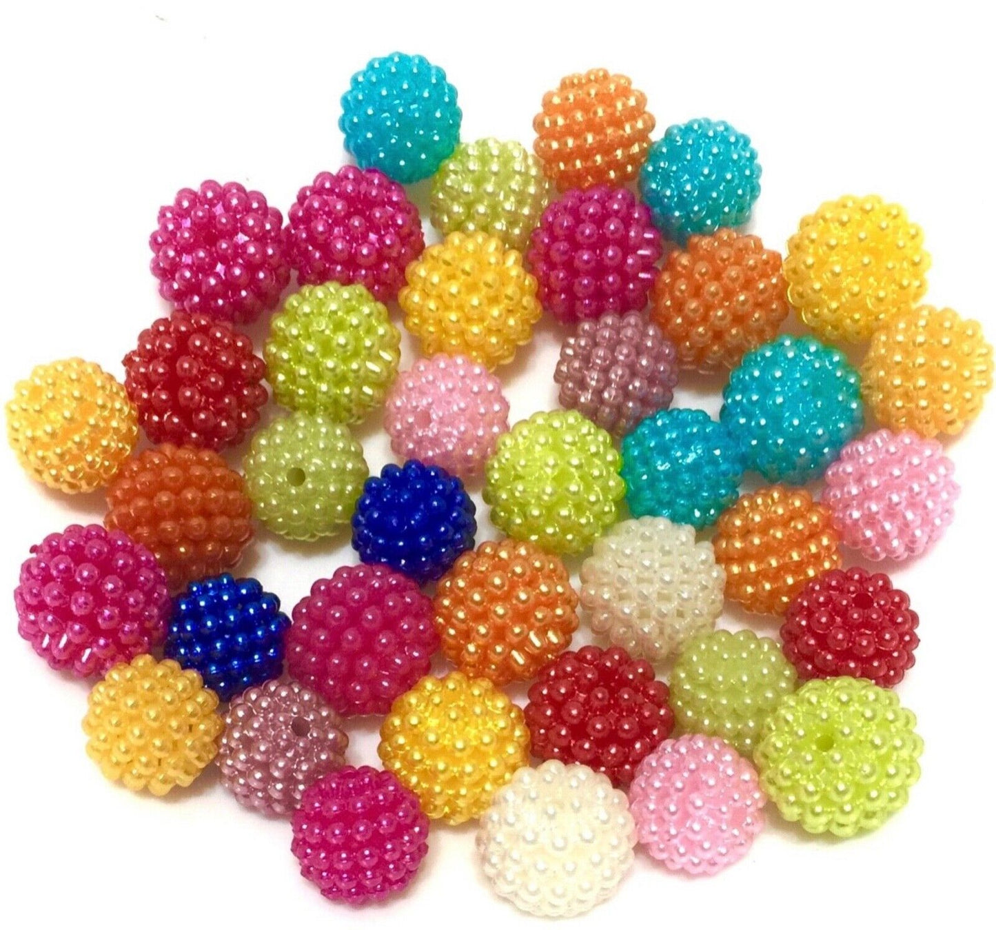 Faux Pearl Cluster Beads (8mm,12mm, 14mm) - Ivory, White or Multi Colour