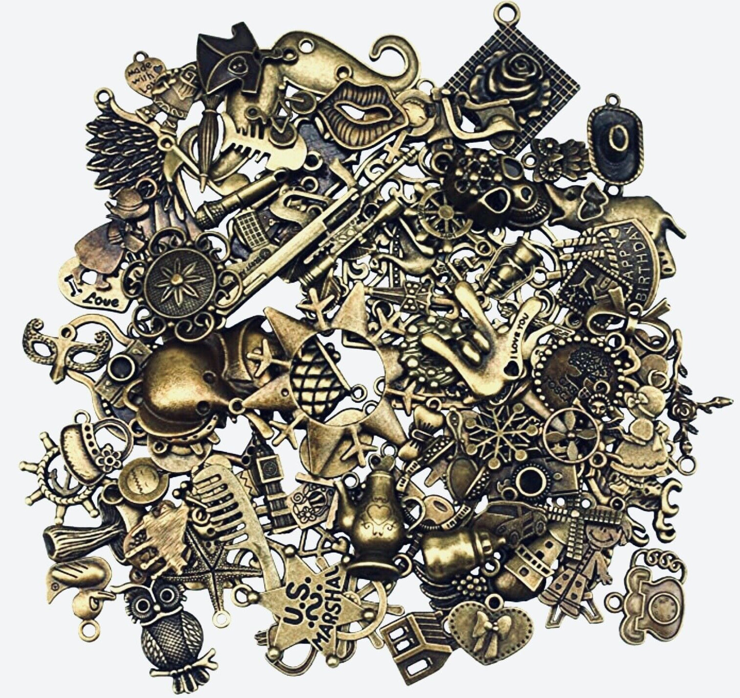 30x Mix Random Design Antique Tibetan Style Metal Charms & Pendants