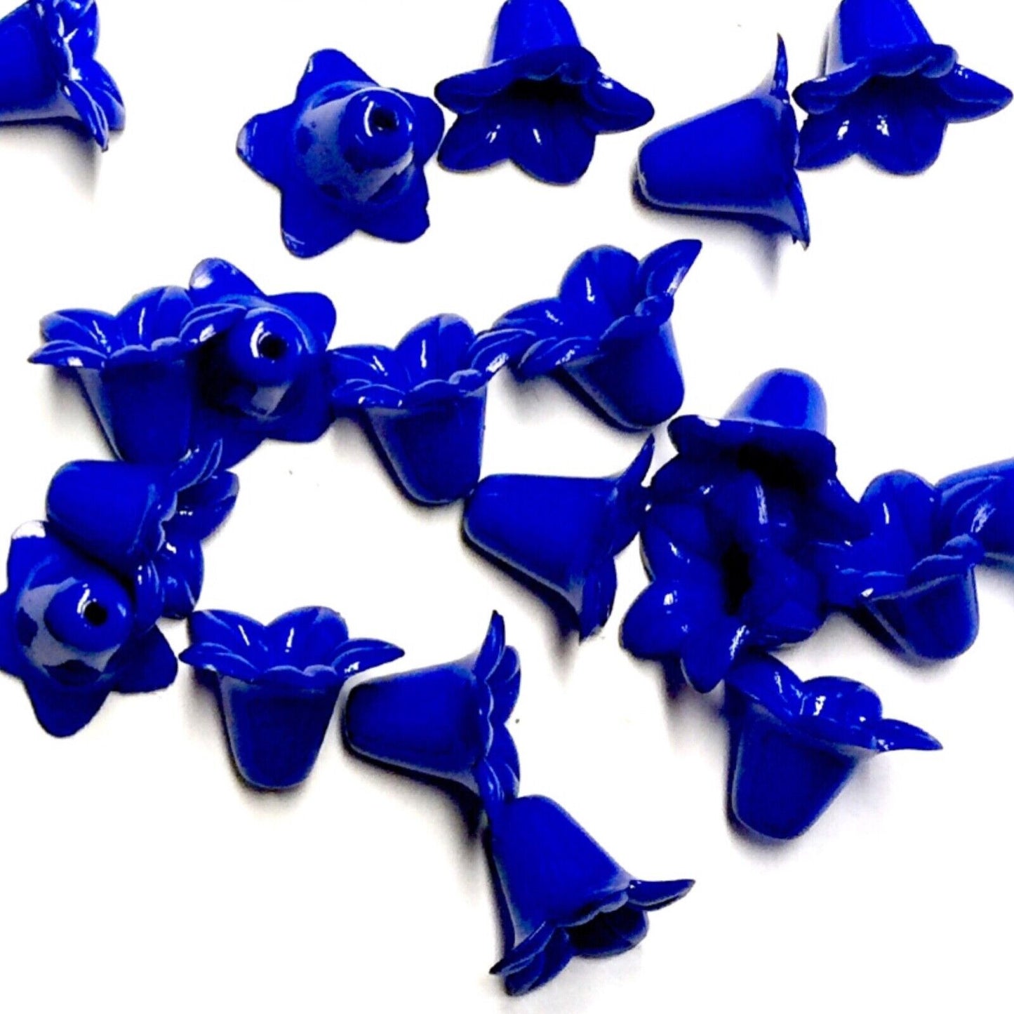 30x Large Frosted or Opaque Acrylic Flower Bead Caps 17x12mm - Pick Your Colour