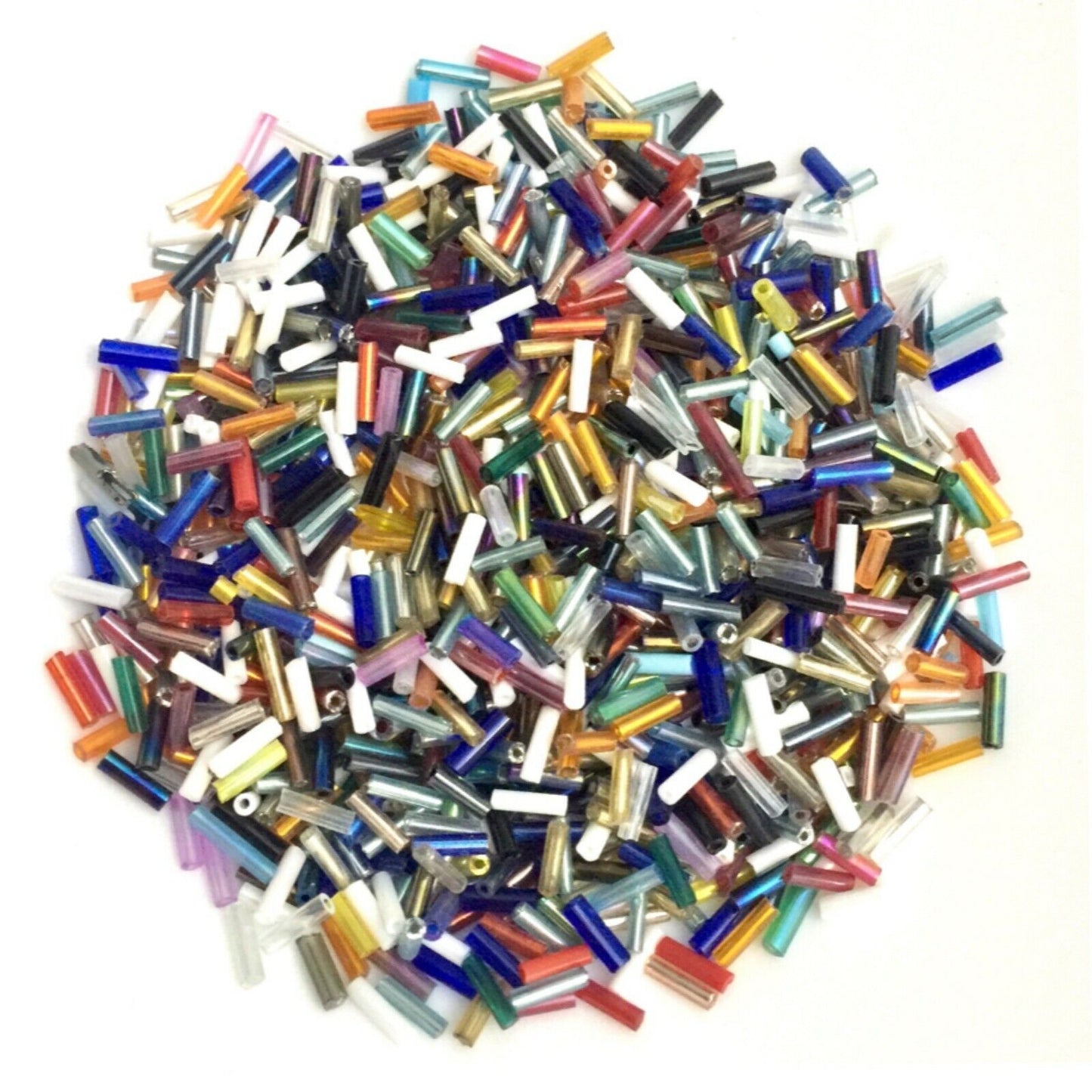 1100+ Bugle Glass 6.5-7.5mm Tube Seed Beads - Choose Your Colour